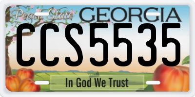 GA license plate CCS5535