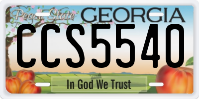 GA license plate CCS5540