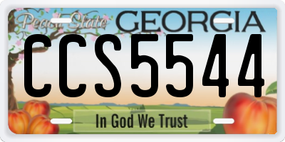 GA license plate CCS5544