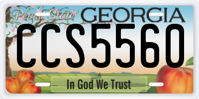 GA license plate CCS5560