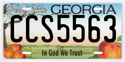 GA license plate CCS5563