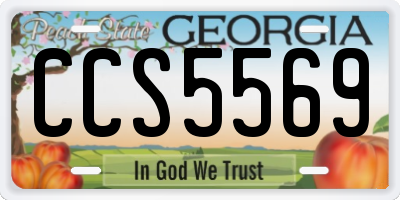 GA license plate CCS5569
