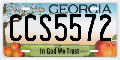 GA license plate CCS5572