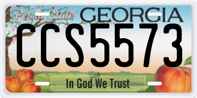 GA license plate CCS5573