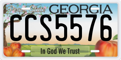 GA license plate CCS5576