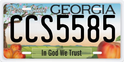 GA license plate CCS5585