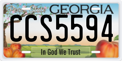 GA license plate CCS5594
