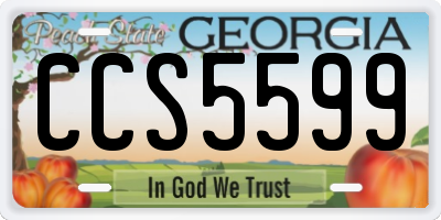 GA license plate CCS5599