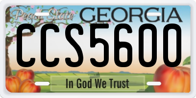 GA license plate CCS5600
