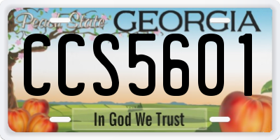 GA license plate CCS5601