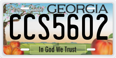 GA license plate CCS5602