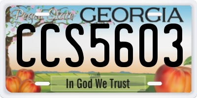 GA license plate CCS5603
