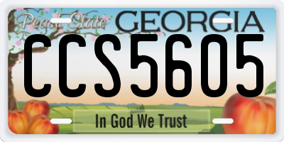 GA license plate CCS5605