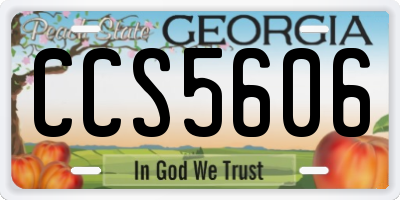 GA license plate CCS5606