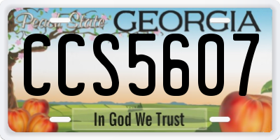 GA license plate CCS5607