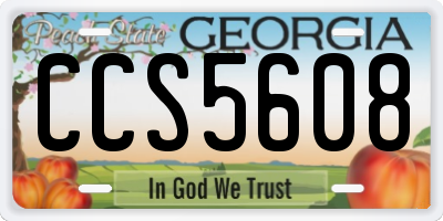 GA license plate CCS5608