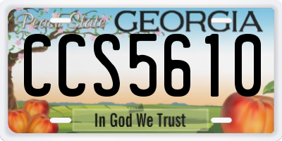 GA license plate CCS5610