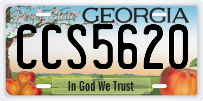 GA license plate CCS5620