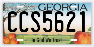 GA license plate CCS5621