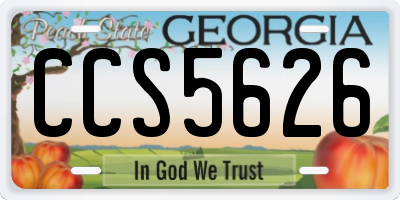 GA license plate CCS5626