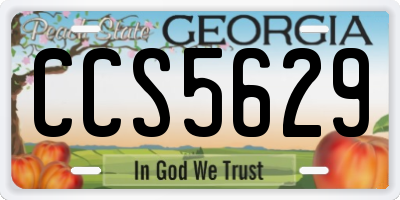 GA license plate CCS5629