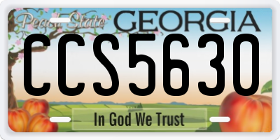 GA license plate CCS5630