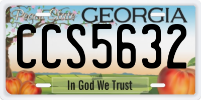 GA license plate CCS5632