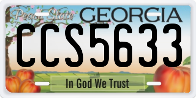 GA license plate CCS5633