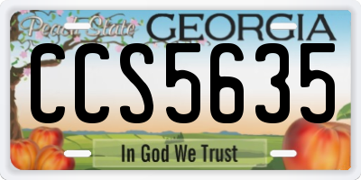 GA license plate CCS5635