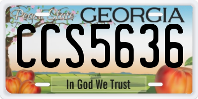 GA license plate CCS5636