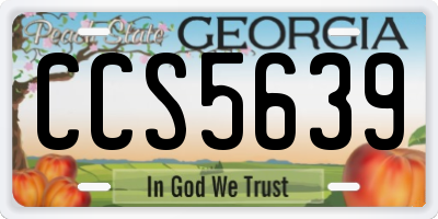 GA license plate CCS5639