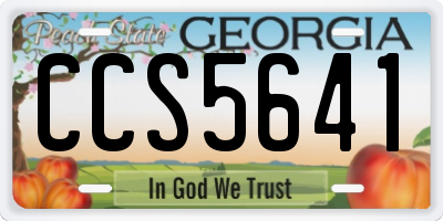 GA license plate CCS5641