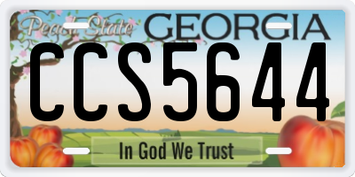 GA license plate CCS5644