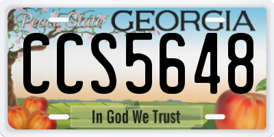 GA license plate CCS5648