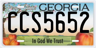 GA license plate CCS5652