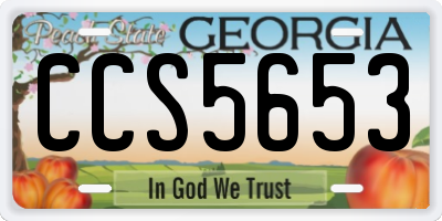 GA license plate CCS5653