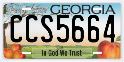 GA license plate CCS5664