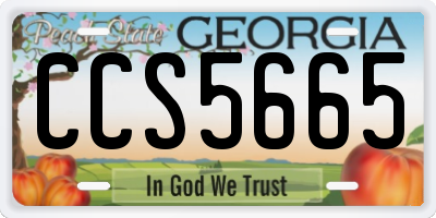 GA license plate CCS5665