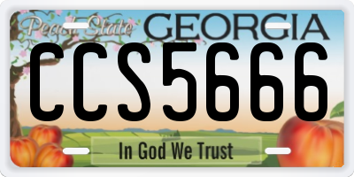 GA license plate CCS5666