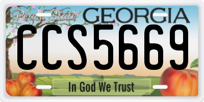 GA license plate CCS5669