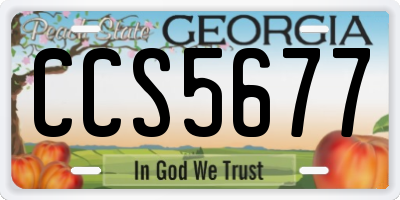 GA license plate CCS5677