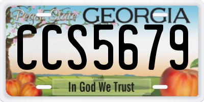GA license plate CCS5679