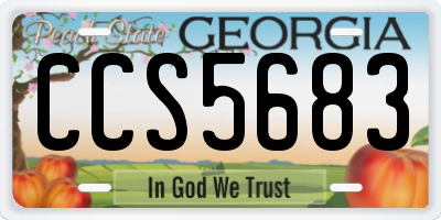 GA license plate CCS5683