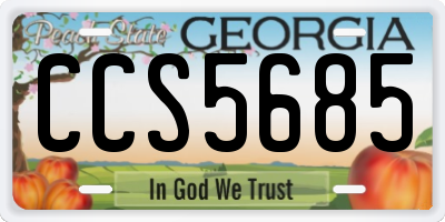 GA license plate CCS5685