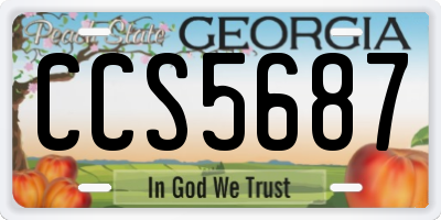 GA license plate CCS5687