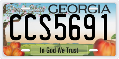 GA license plate CCS5691