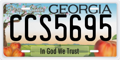 GA license plate CCS5695
