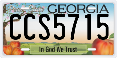 GA license plate CCS5715