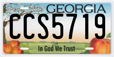 GA license plate CCS5719