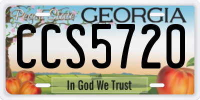 GA license plate CCS5720